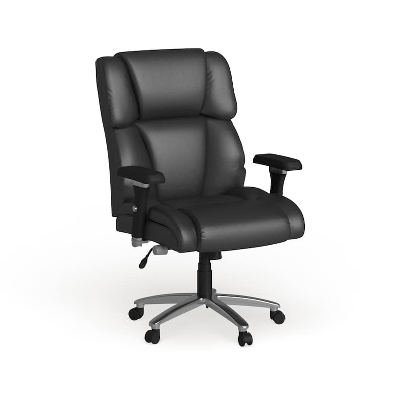 24/7 Intensive Use Big & Tall Executive Ergonomic Office Chair - Black LeatherSoft