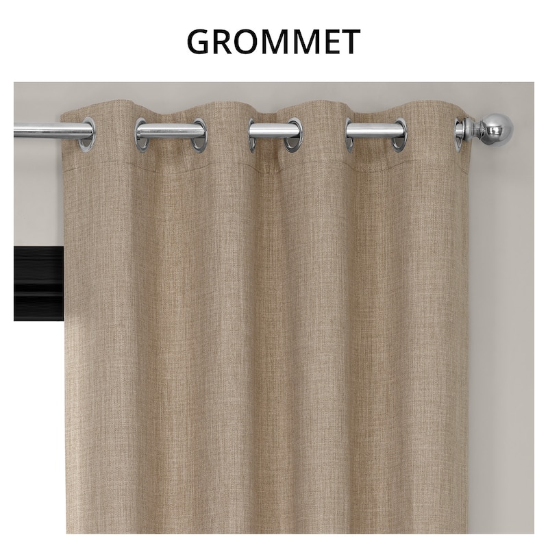 Exclusive Fabrics Grommet Textured Faux Linen Room Darkening Curtains for Bedroom & Living Room Curtains (1 Panel)