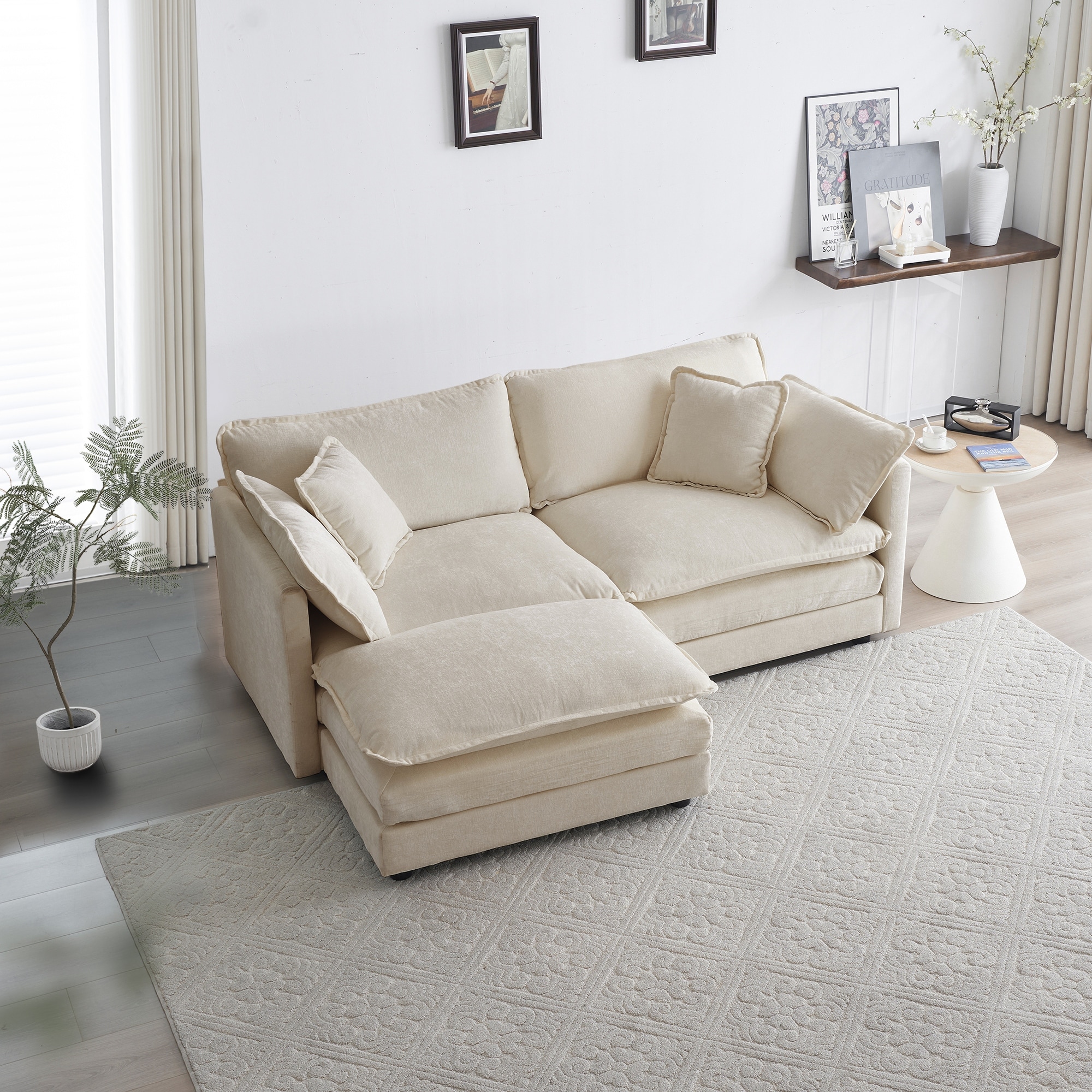 2 seater store couch with footrest