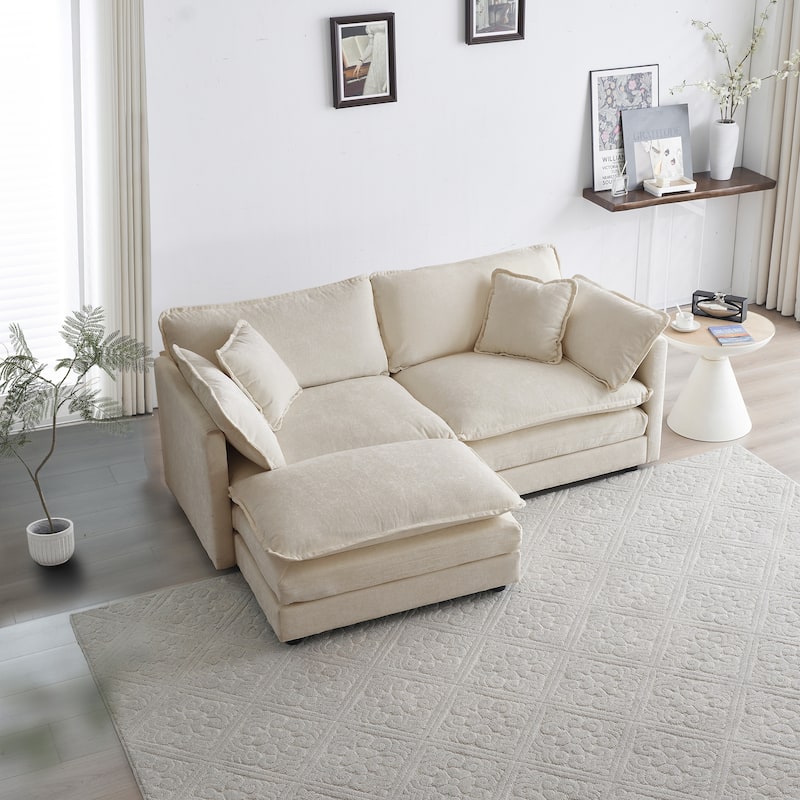 Cloud Chenille Upholstered Modular Sectional Sofa with DIY Combination Design