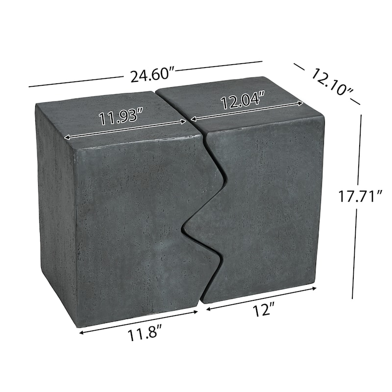 Christopher Knight Home - MGO Modern Outdoor Side Table Set with Durable Magnesium Oxide Construction