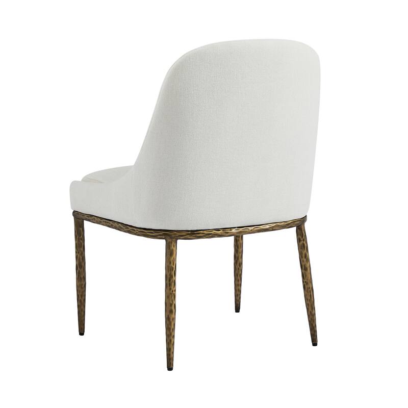 Christopher Knight Home - 5-Piece Dining Set with Metal Brass Leg Upholstered Chairs & 47.25" Round Pedestal Dining Table