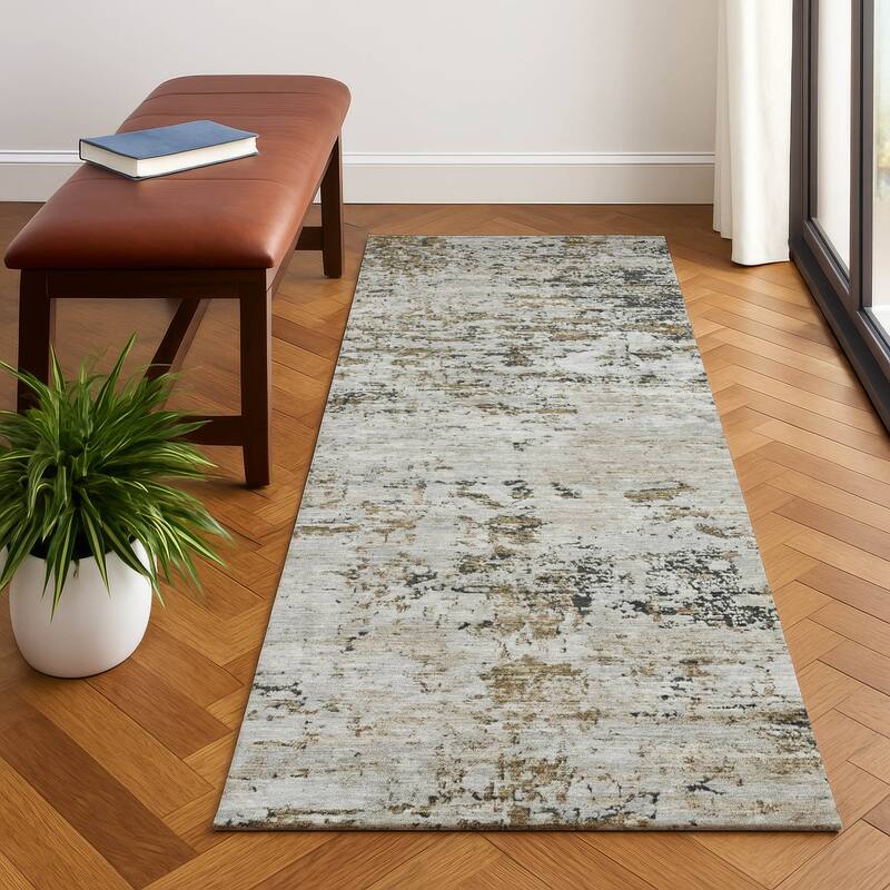 Premium Washable Super Soft Solid Abstract Mayfield Rug - Beige - 2'3" x 7'6"