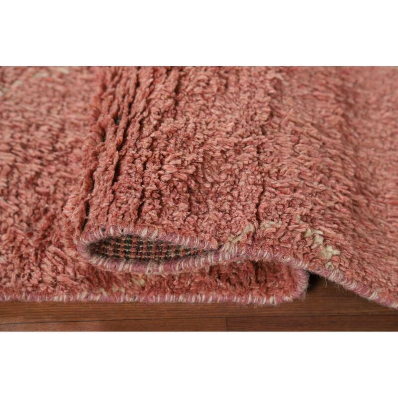 Pink Plush Moroccan Accent Rug Hand-Knotted Wool Carpet - 2'10" x 5'3"