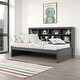 preview thumbnail 1 of 7, Twin Bookcase Daybed in Dark Grey with optional Trundle or Drawers Standalone