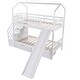 preview thumbnail 7 of 7, Twin over Twin House Bunk Bed with Storage Staircase, Two Drawers and Slide