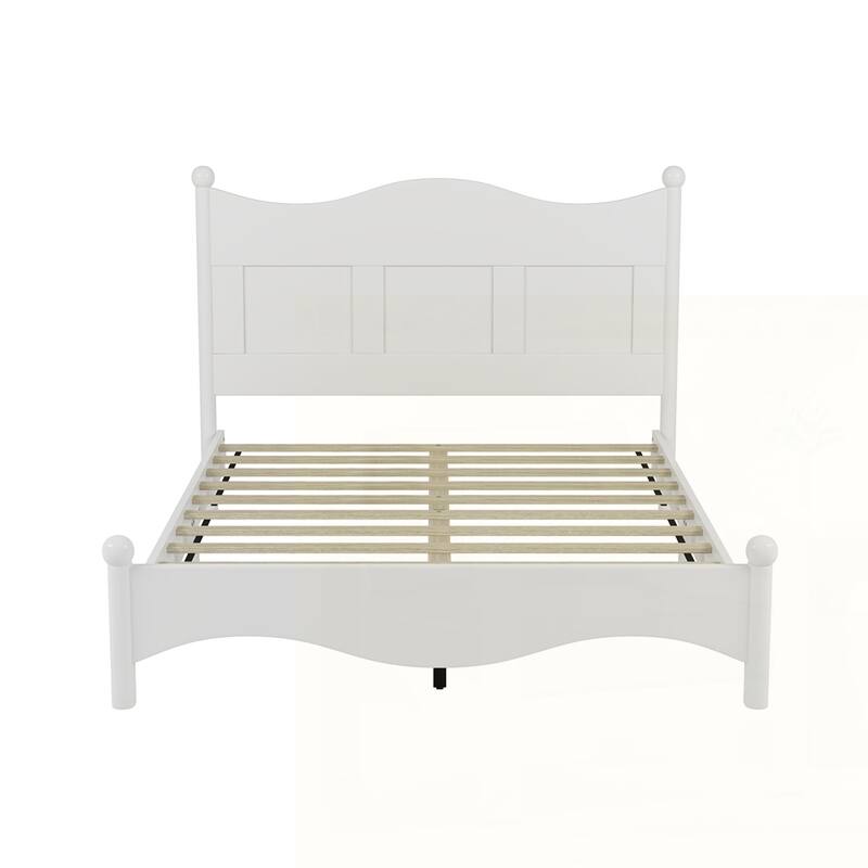 Wood Platform Bed Frame with Wooden Slat Support