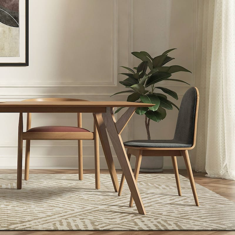 Glitzhome Modern Geometric Abstract Pattern High-Low Shag Area Rugs