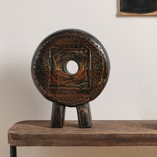 Expobazaar Reclaimed Wood Tabletop Decor in Black Patina Finish - N/A