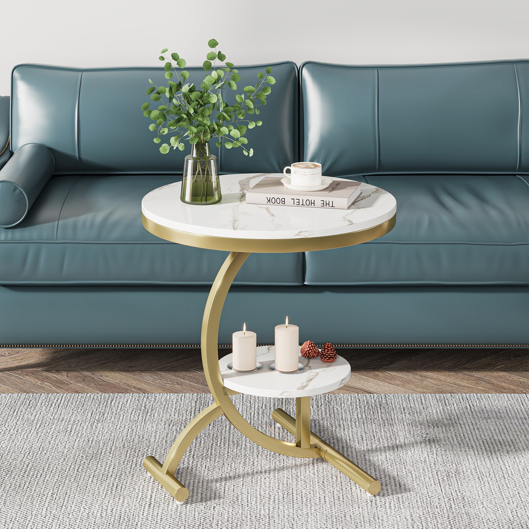 Faux marble hot sale end tables