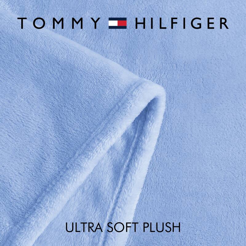 Tommy Hilfiger Solid Ultra Soft Plush Reversible Blanket
