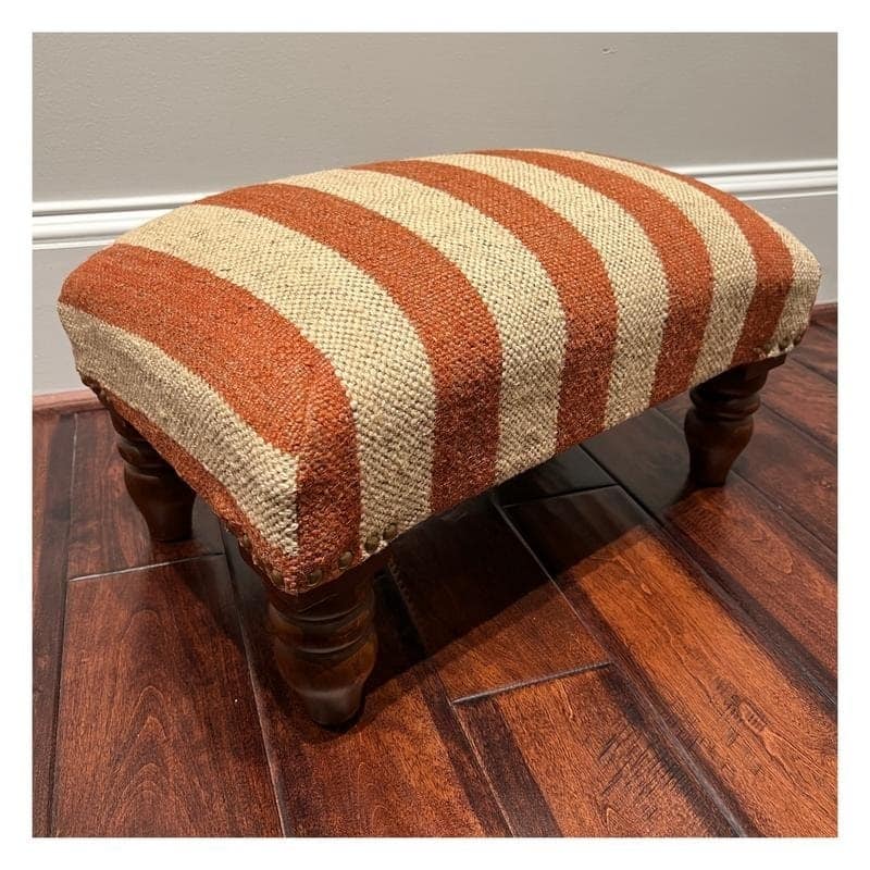 HERAT ORIENTAL Handmade Striped Footstool Ottoman