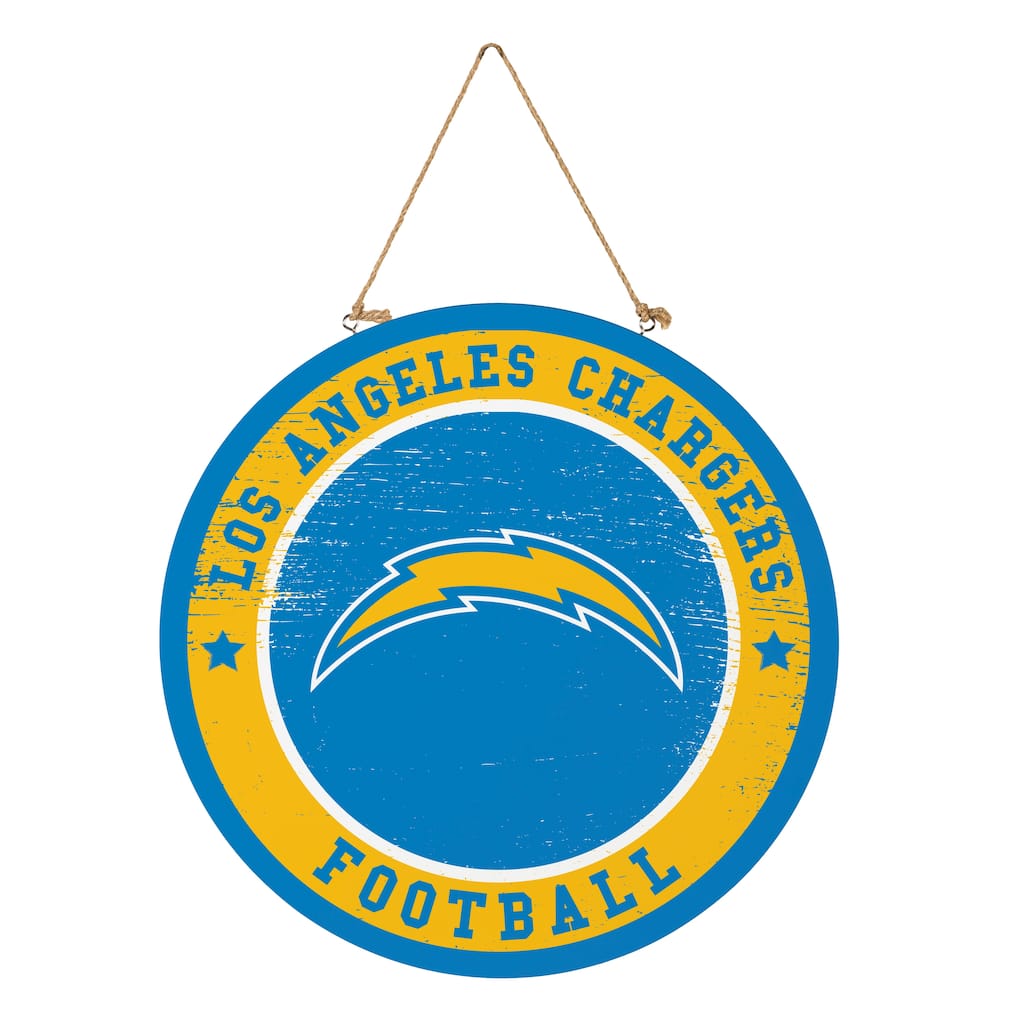 Los Angeles Chargers Wooden Door Decor Wall Sign - Multi-Color