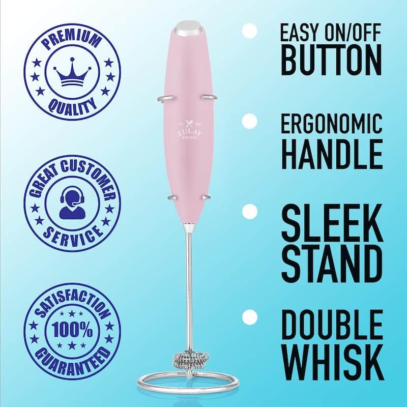 Zulay Kitchen Double Whisk Milk Frother Handheld Mixer