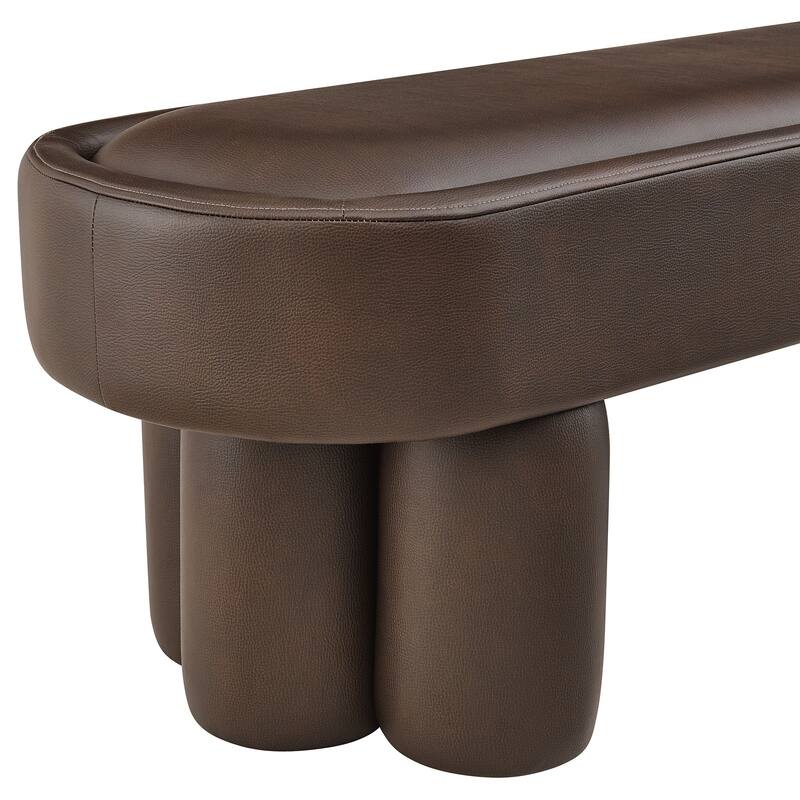 Mossi 52-Inch Oval Vegan Leather Bench