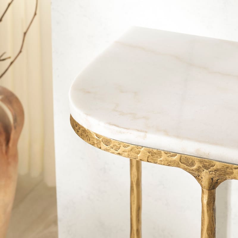 SAFAVIEH Couture Janowsky Metal & Marble Console Table - 42"W x 12"D x 30"H