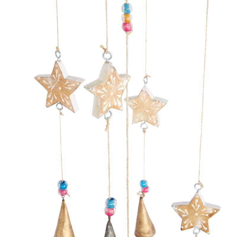 Gold Wood Eclectic Windchime 32 x 5 x 5 - 5 x 5 x 32