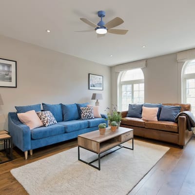 Modern Ceiling Fan Light with 3 Color Light Adjustment and 5 Blades, Reversible DC Motor for Bedroom and Lounge Area