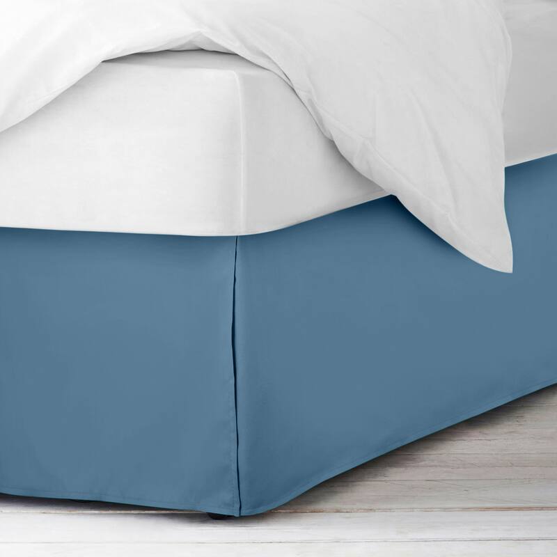 Clara Clark Pleated Bed Skirt-14 inch Tailored Drop - Soft Double Brushed Premium Microfiber Ruffle Bed Skirt - Includes 8 Pins