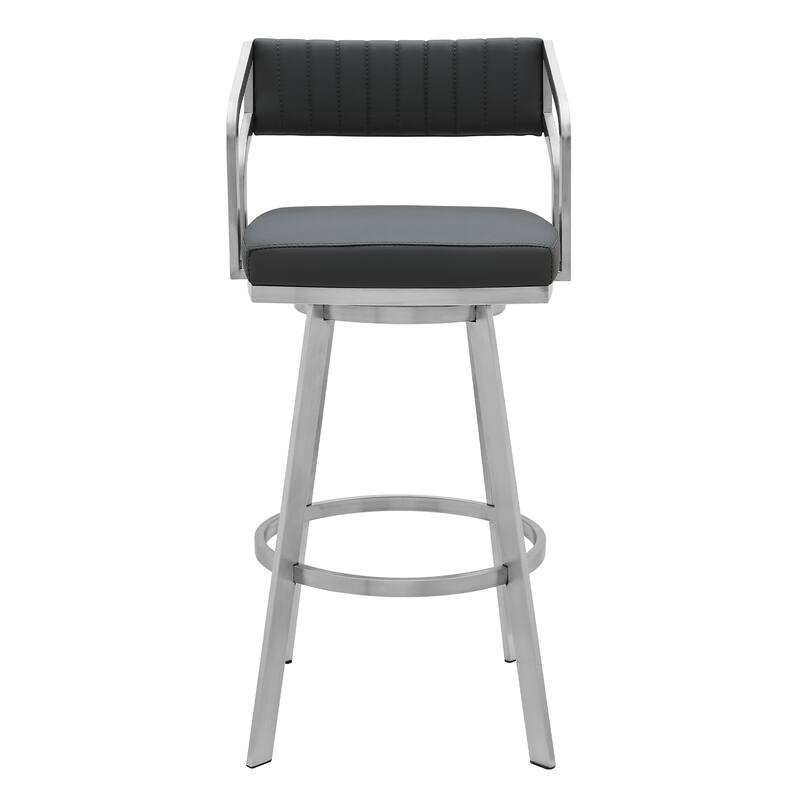 Scranton Faux Leather & Metal Swivel Counter/Bar Stool
