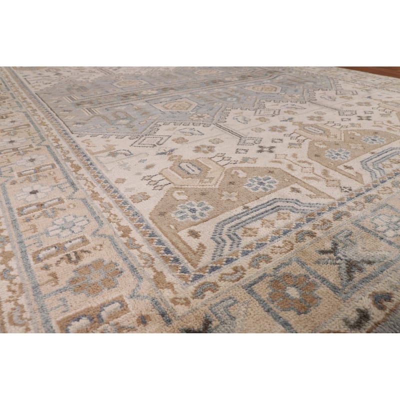 Ivory & Gray Khotan Oriental Area Rug Handmade Wool Carpet - 8'9"x 11'10"