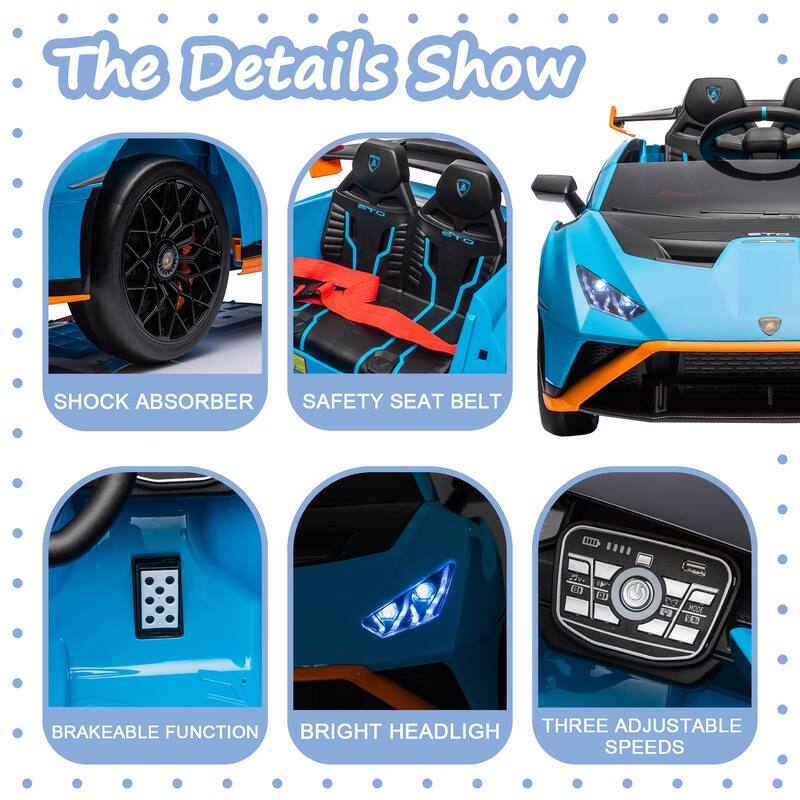 Lamborghini children's electric four-wheel four-wheel drive with remote baby seating toy car