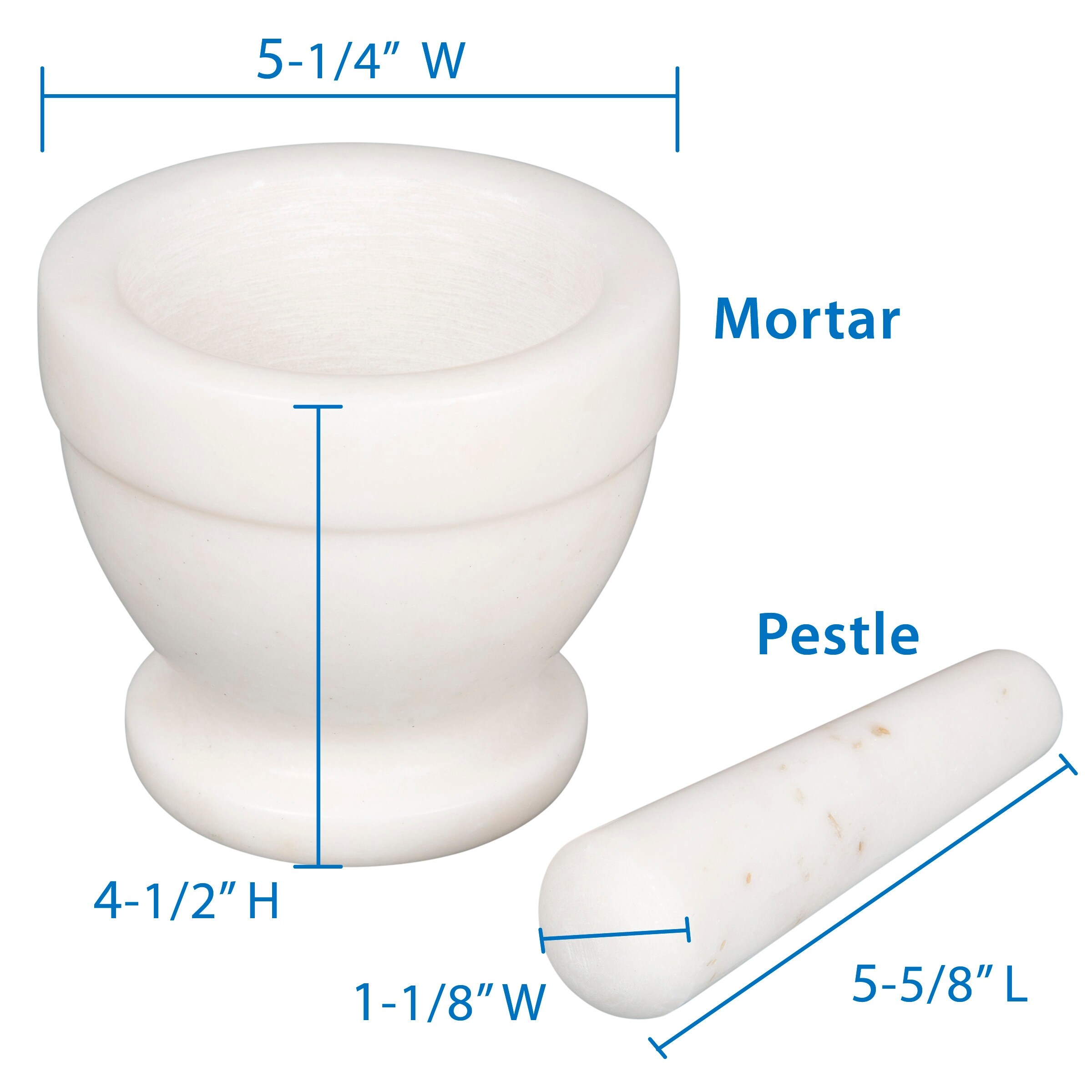Creative Home White Marble Mortar and Pestle