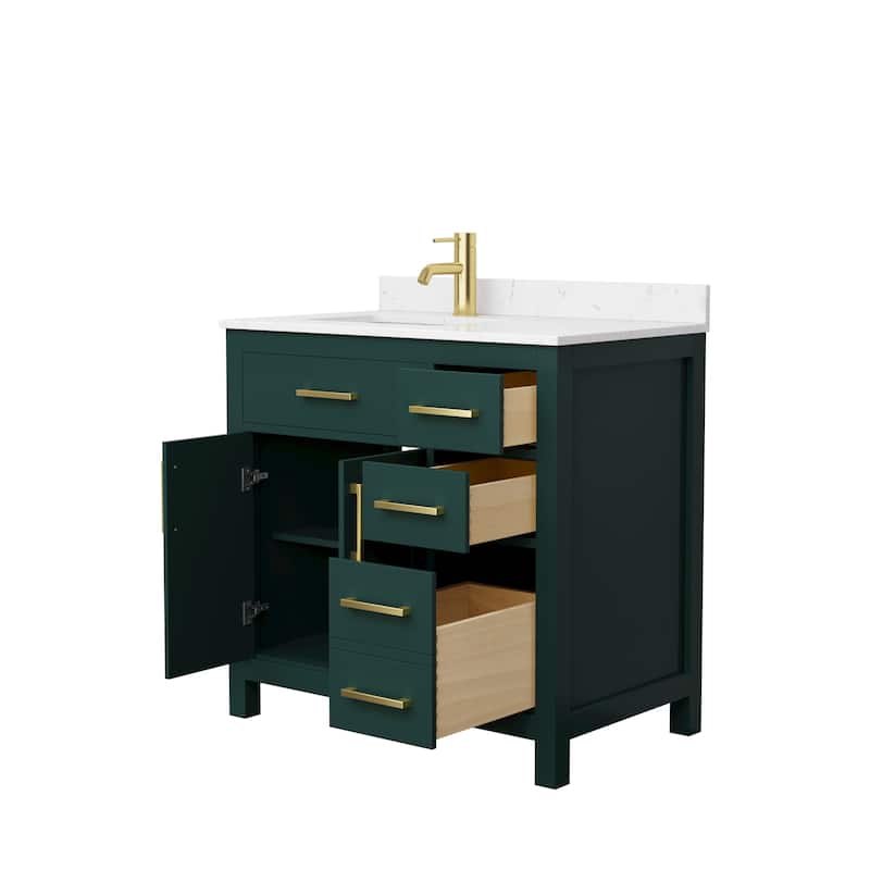 Beckett 36 Inch Single Vanity, Cultured Marble Top