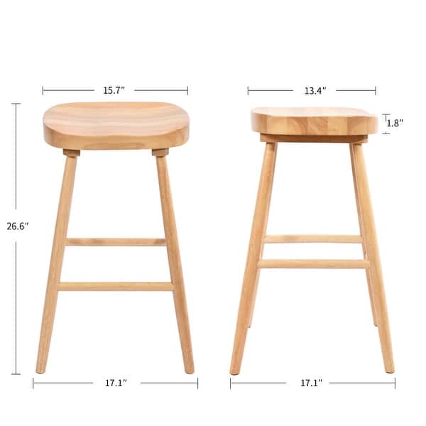 Shaker 26" Height Wooden Counter Stools With Footrest
