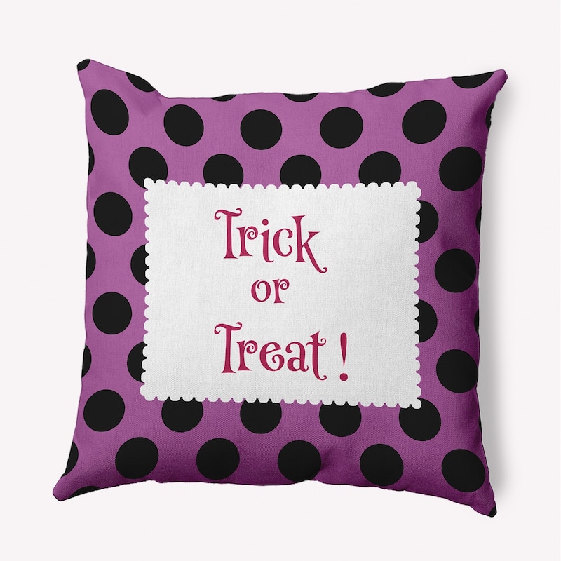 Halloween Trick or Treat Dots Accent Pillow - Orchid - 20" x 20"