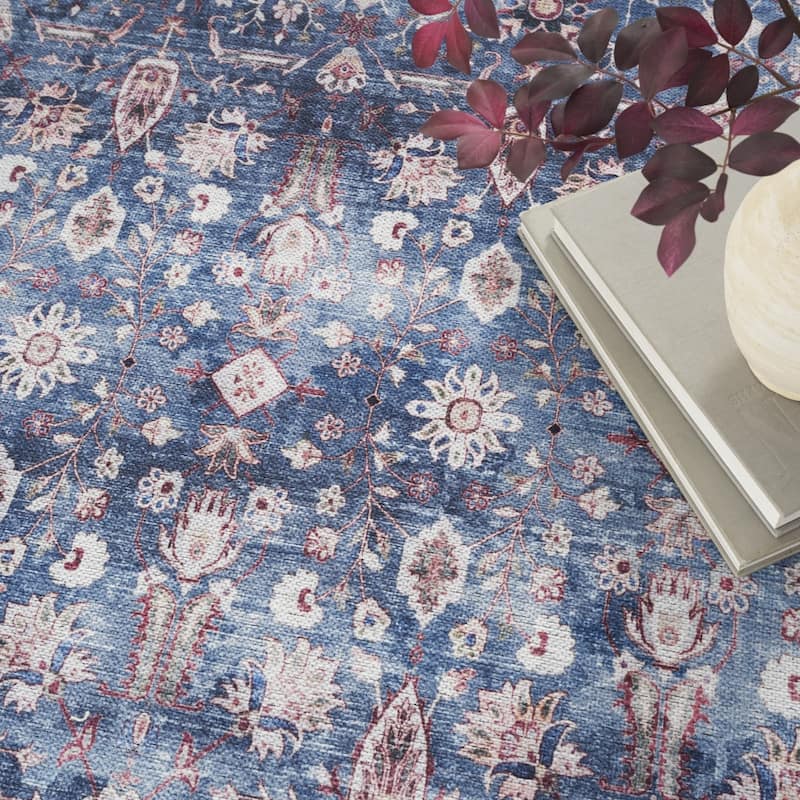 Nohis Power Loomed Distressed Non Skid Area Rug By HomeRoots - 8' x 10'
