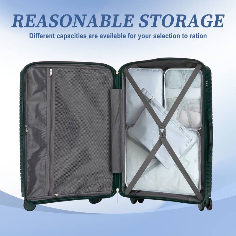 20/24/28" PP Material 3 Piece Carry on Luggage Sets w/Spinner Wheels