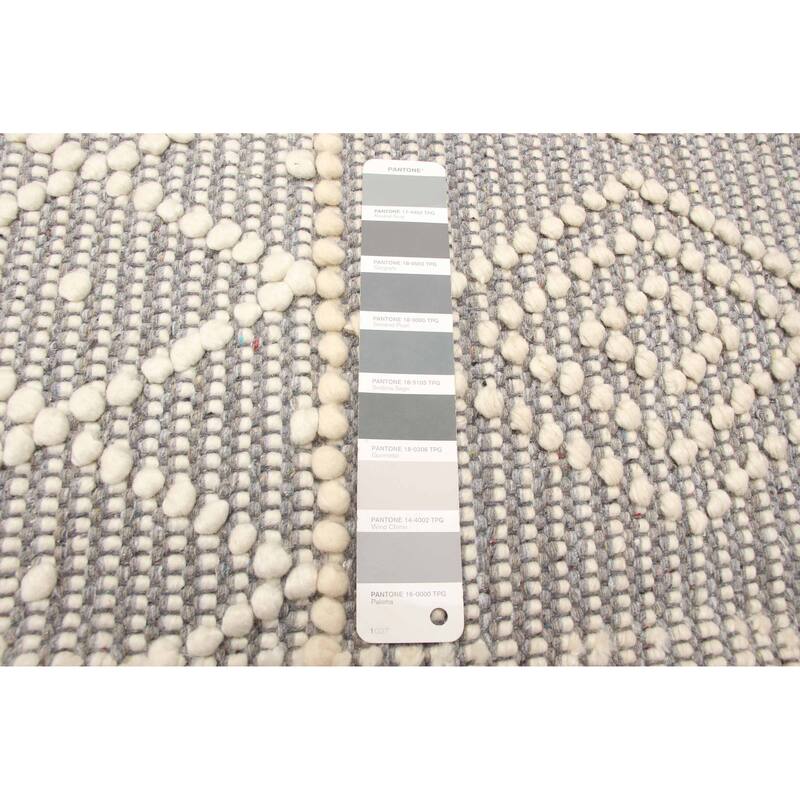 ECARPETGALLERY Braid weave Sienna Grey Wool Rug - 6'1 x 8'11