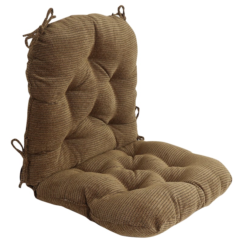 48-inch by 24-inch Jacquard Chenille Swivel Rocker Cushion - 24 x 48 - Gingham Brown