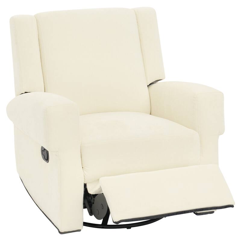 Roomfitters Manual Swivel Rocker Recliner Chair with Adjustable Backrest, Chenille Nursery Glider