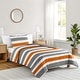 preview thumbnail 2 of 4, Sweet Jojo Designs Orange and Gray Stripe 2-piece Twin Comforter Set