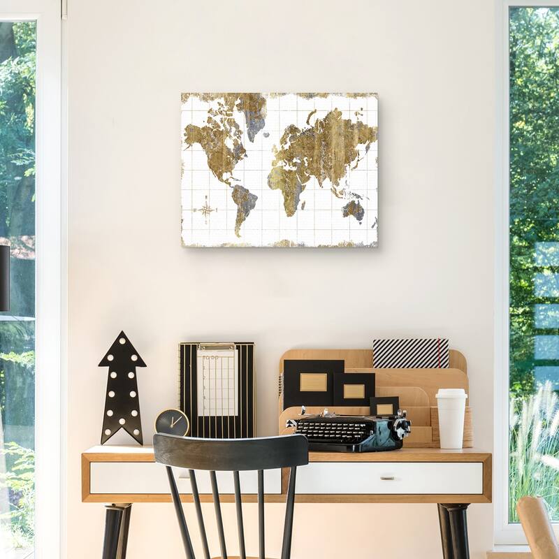 Gilded Map by Wild Apple Portfolio Canvas Art Print