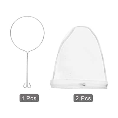 Mesh Strainer Bag, Nylon Filter Bag with Reinforced Handle, Large Nut Milk Bag - White