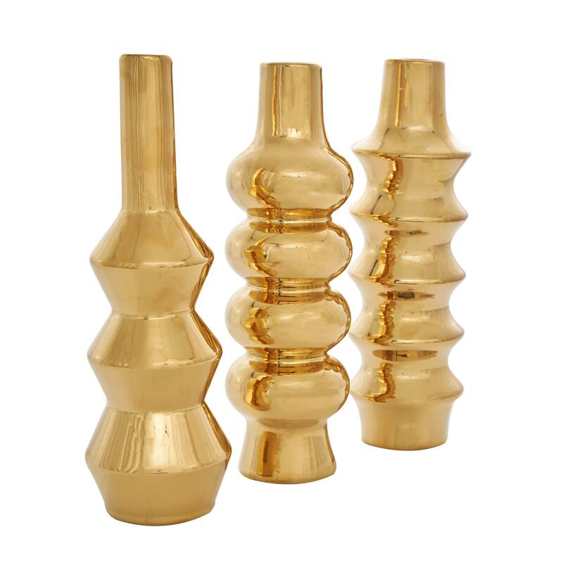 Ceramic Bubble Inspired Abstract Vase with Varying Shapes (Set of 3)