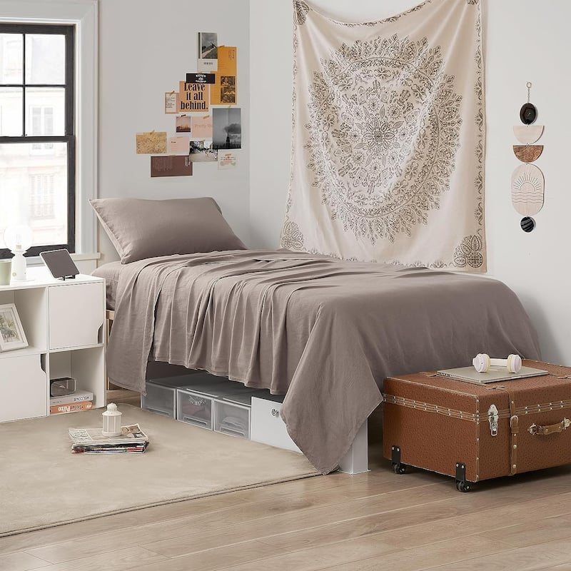Dark Sky Reserve® - Bamboo Linen Sheet Set - Portugal Made - Driftwood Taupe - Twin XL