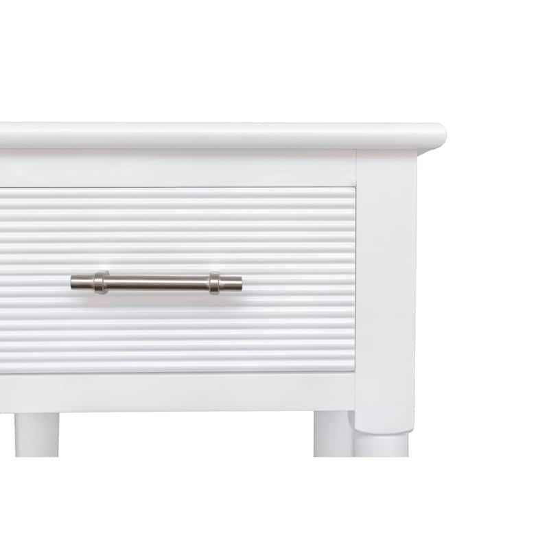 Azalea Park Ribbed Drawer Wood Accent Table with Shelf - 14 W x 13.40 D x 28 H