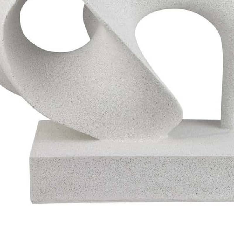 Ramya Abstract Accent Decor, Flowing Lines and Curves, White Resin