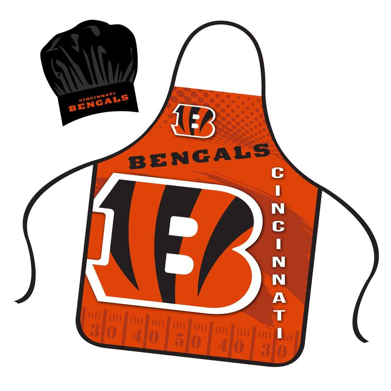 NFL Apron & Chef Hat Set, with Large Team Logo - Cincinnati Bengals - 31" x 25"