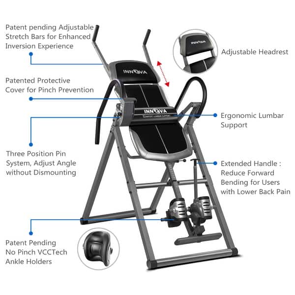 ITX1200 Inversion Table with Adjustable Stretch Bars for Optimal Slope ...