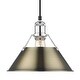 preview thumbnail 1 of 0, Yep by Golden Lighting Orwell 1-light 10in Pendant in Chrome and Aged Brass shade - Silver