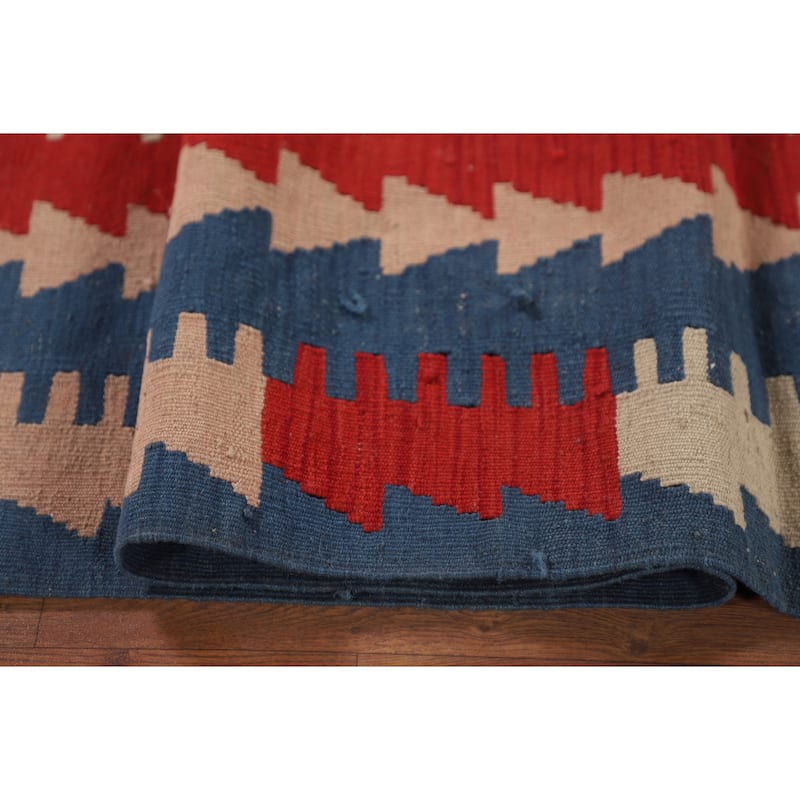 Kilim Shiraz Persian Vintage Runner Rug Flatweave Wool Carpet - 2'10"x 11'3"