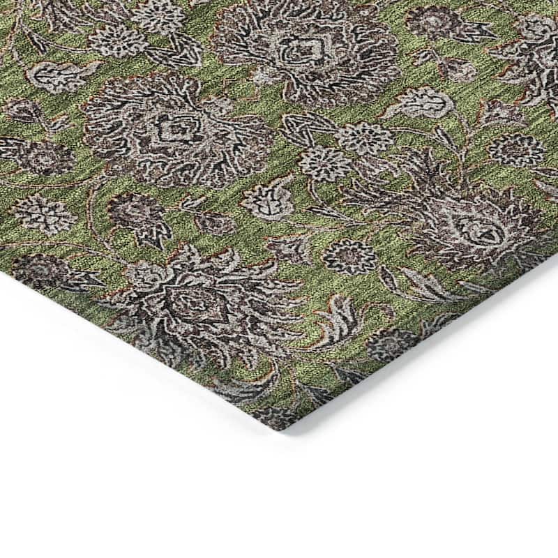 HomeRoots Floral Transitional Rectangle Outdoor Rug