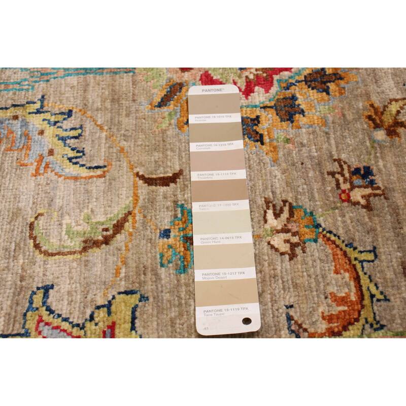 ECARPETGALLERY Hand-knotted Modern Ersari Light Khaki Wool Rug - 2'9 x 9'9