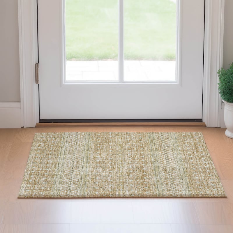 Premium Washable Super Soft Boho Geo Mayfield Rug - Copper - 1' 8" x 2' 6" - Rectangle