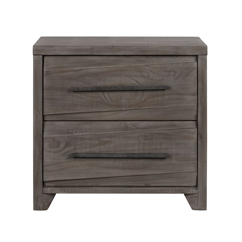 Hearst Solid Wood Two Drawer Nightstand in Sahara Tan